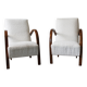 Pair of armchairs by Jindřich Halabala, circa 1930, Czechoslovakia.