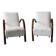Pair of armchairs by Jindřich Halabala, circa 1930, Czechoslovakia.