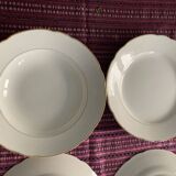 Flat and deep plates (set) cream white with gold rim Villeroy & Boch