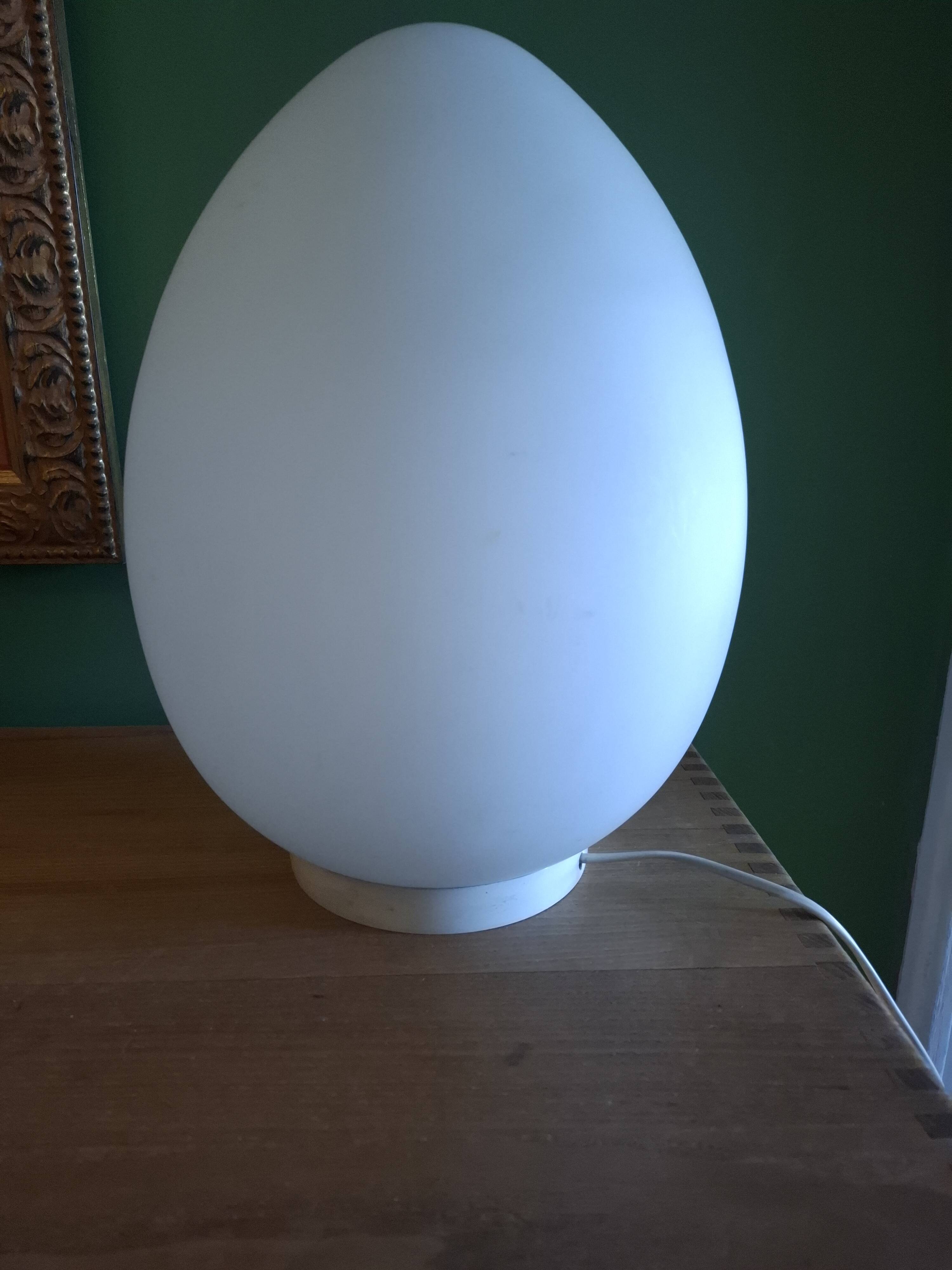 Vintage glass egg lamp