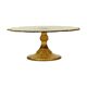Assiette à gâteau vintage Art déco en verre pressé ambré 30 cm