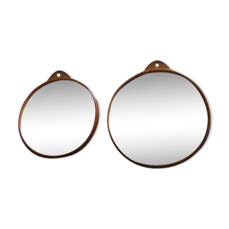 Pair of 1960 leather mirrors
