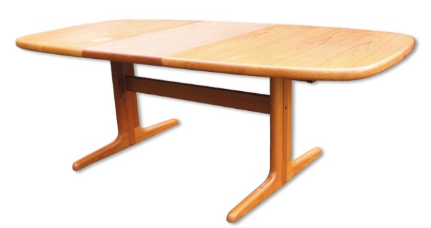 Oval Scandinavian teak dining table