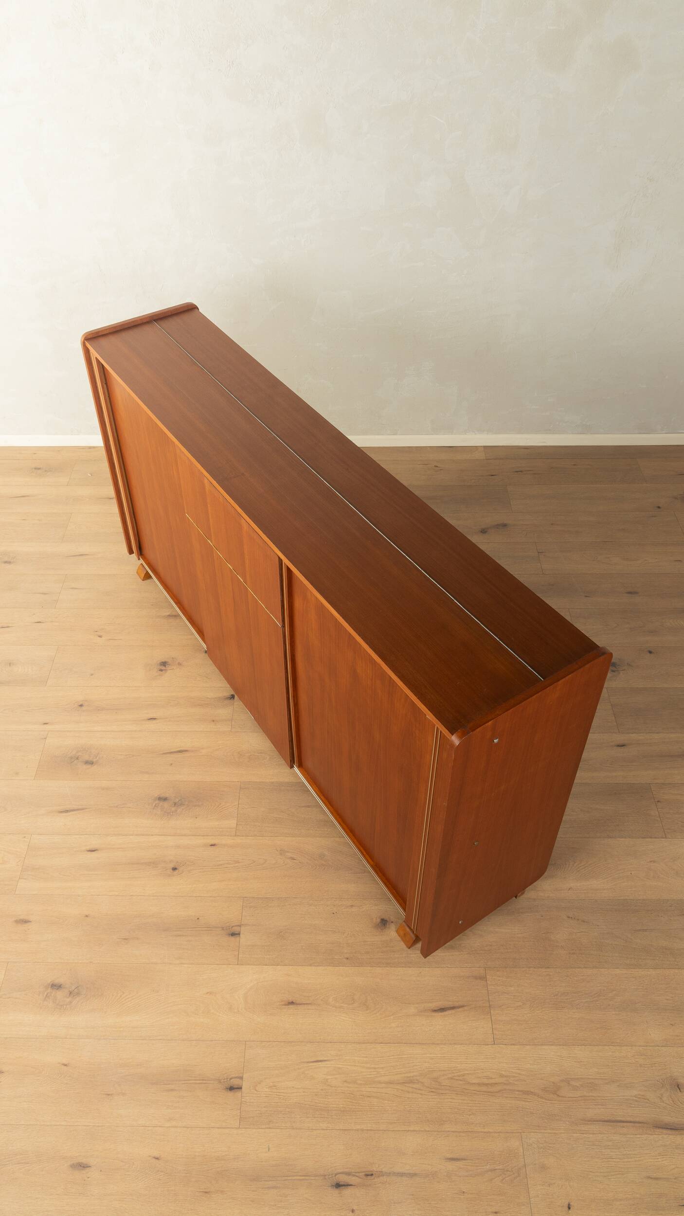 Functional folding bed from the 1960s, teak veneer