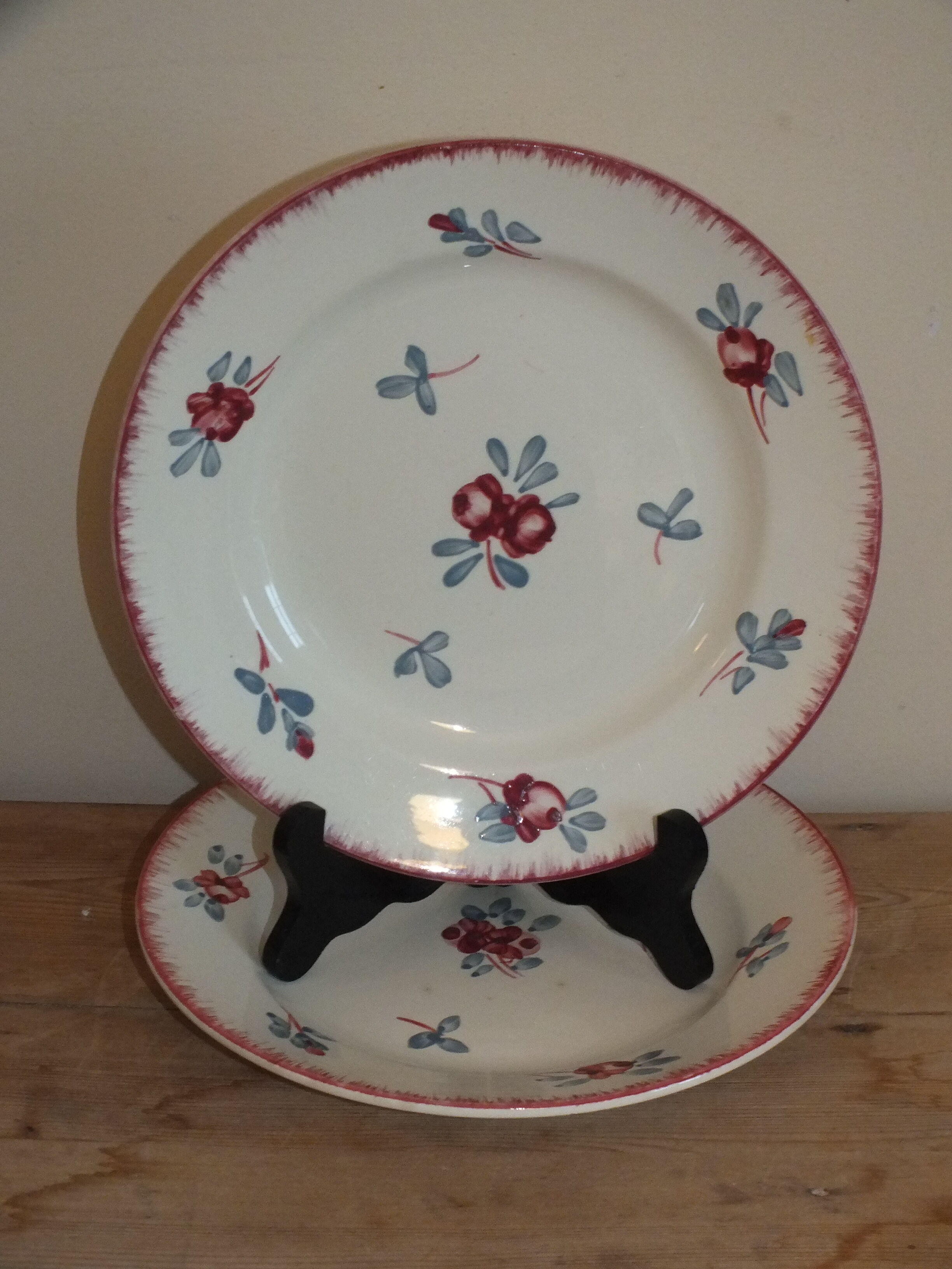 Duo d'assiettes plates Sarreguemines service Danube