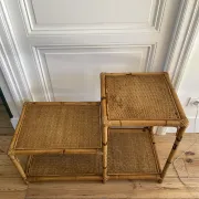 Étagère bambou et rotin vintage