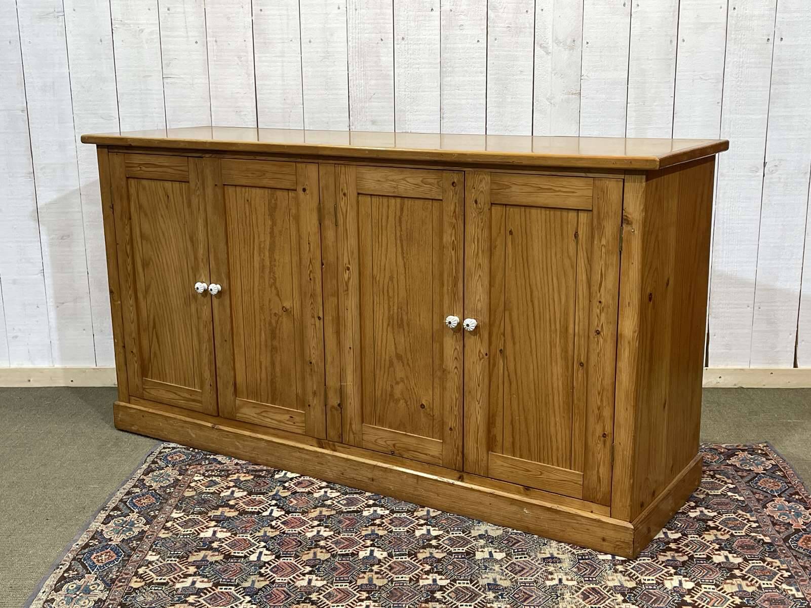1950s English 4-door fir sideboard