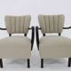 1930s Pair of Jindrich Halabala Art Deco H-237 Armchairs in Bouclé, Restored