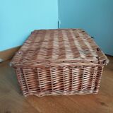 Malle panier à pique-nique anglais en rotin osier