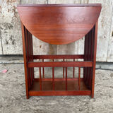 Antique Wooden Nightstand Side Table Folding Shelf Wine Magazine Rack