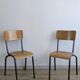 Paire de chaises d’école vintage années 50 esprit Jacques Hitier