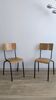 Paire de chaises d’école vintage années 50 esprit Jacques Hitier
