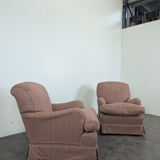 Paire de fauteuils crapauds en tissu