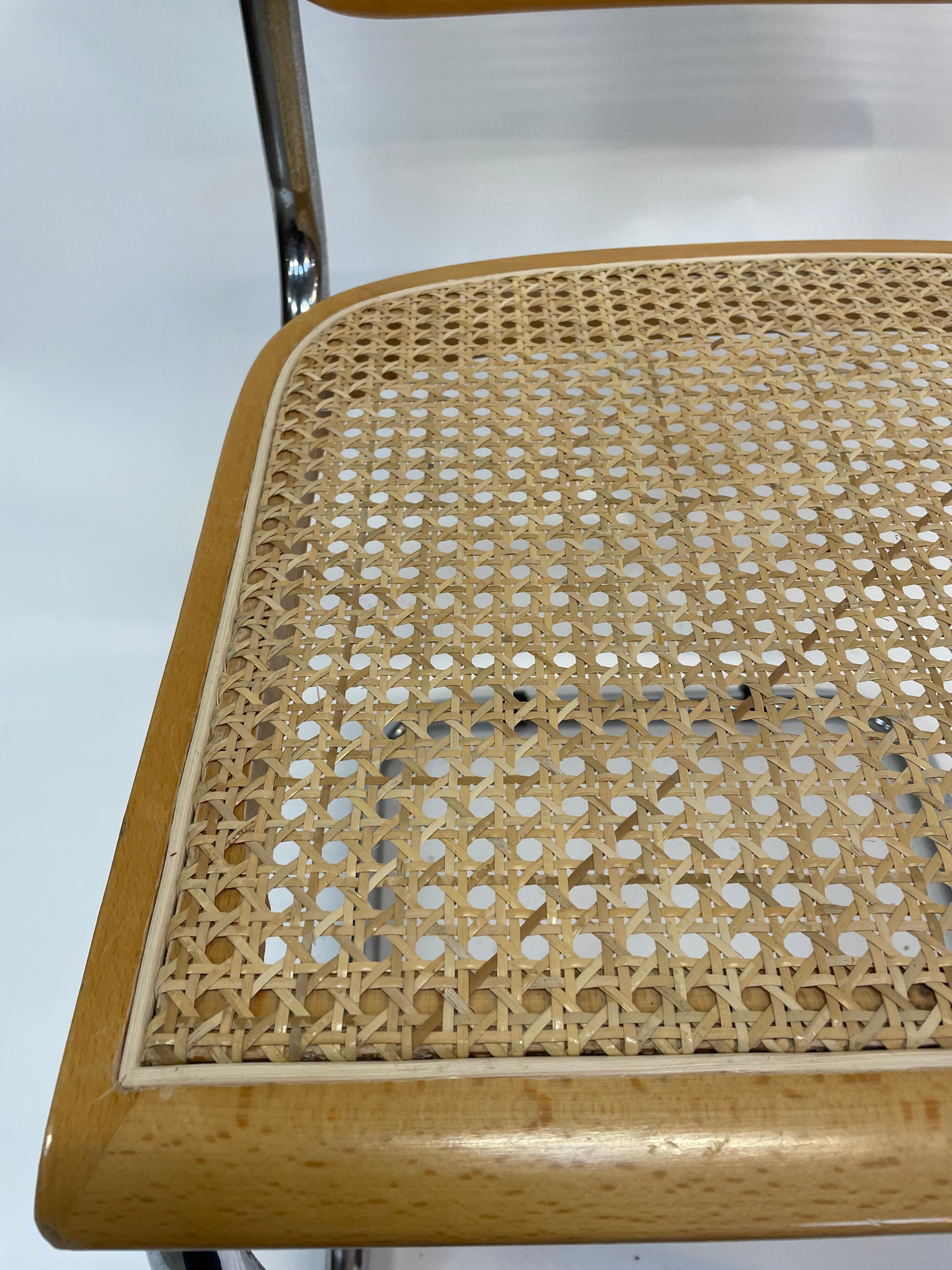 Chaise Cesca modèle b32 en chrome de Marcel Breuer
