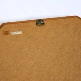 Very nice 1960s octagonal teak wall mirror | 45cm