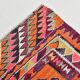 Burgundy & Orange Vintage Kilim Runner Rug, 92x292Cm