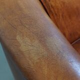Sheepskin leather club chair