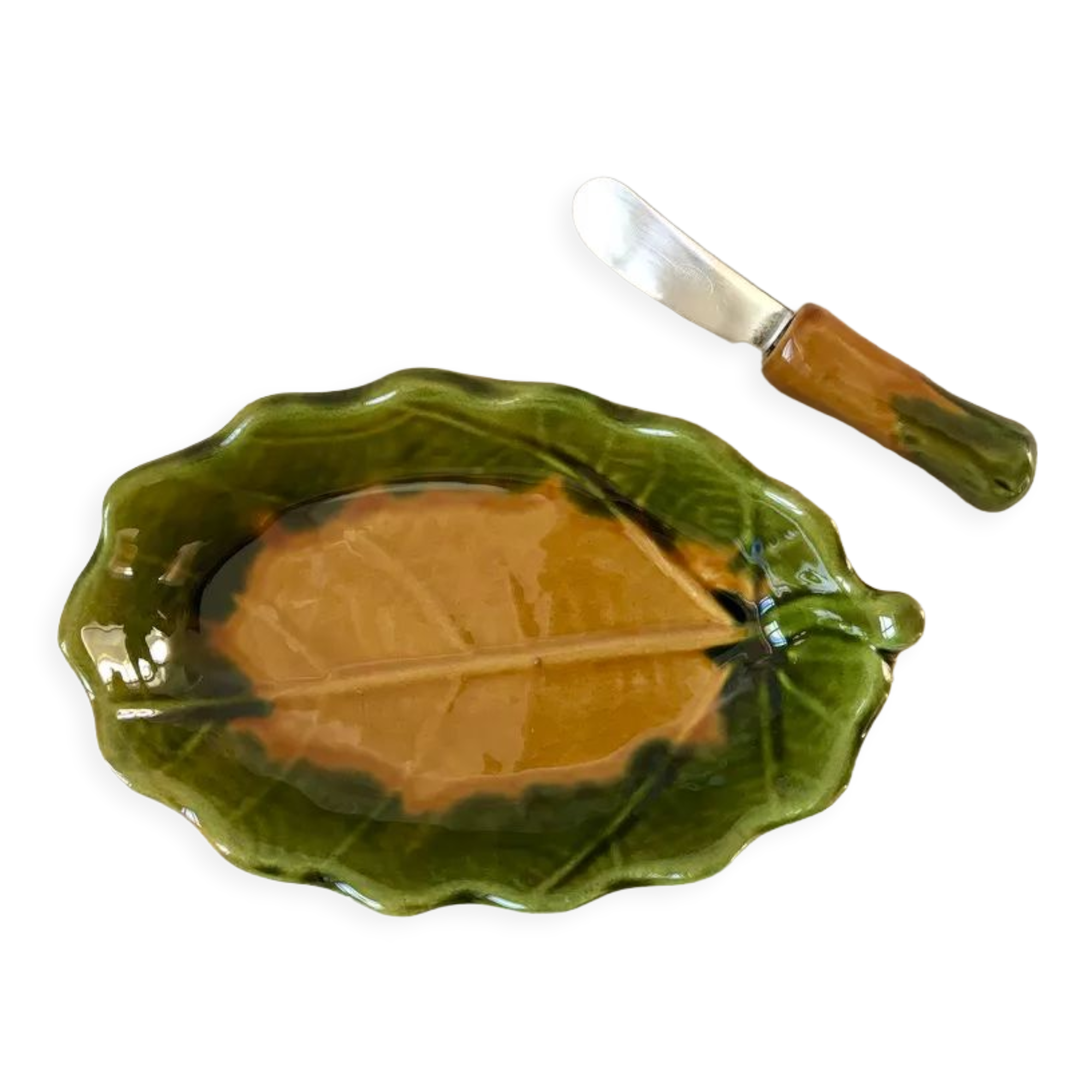 Vallauris ceramic butter dish 70s