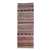 Turkish handwoven wool kilim rug 116x325