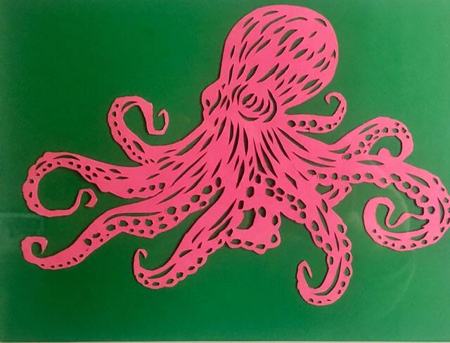 Colour paper work of the octopus