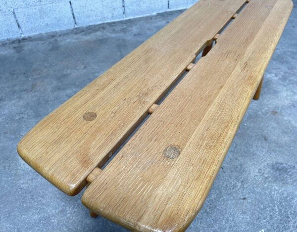 Banc en chêne vintage des années 1950