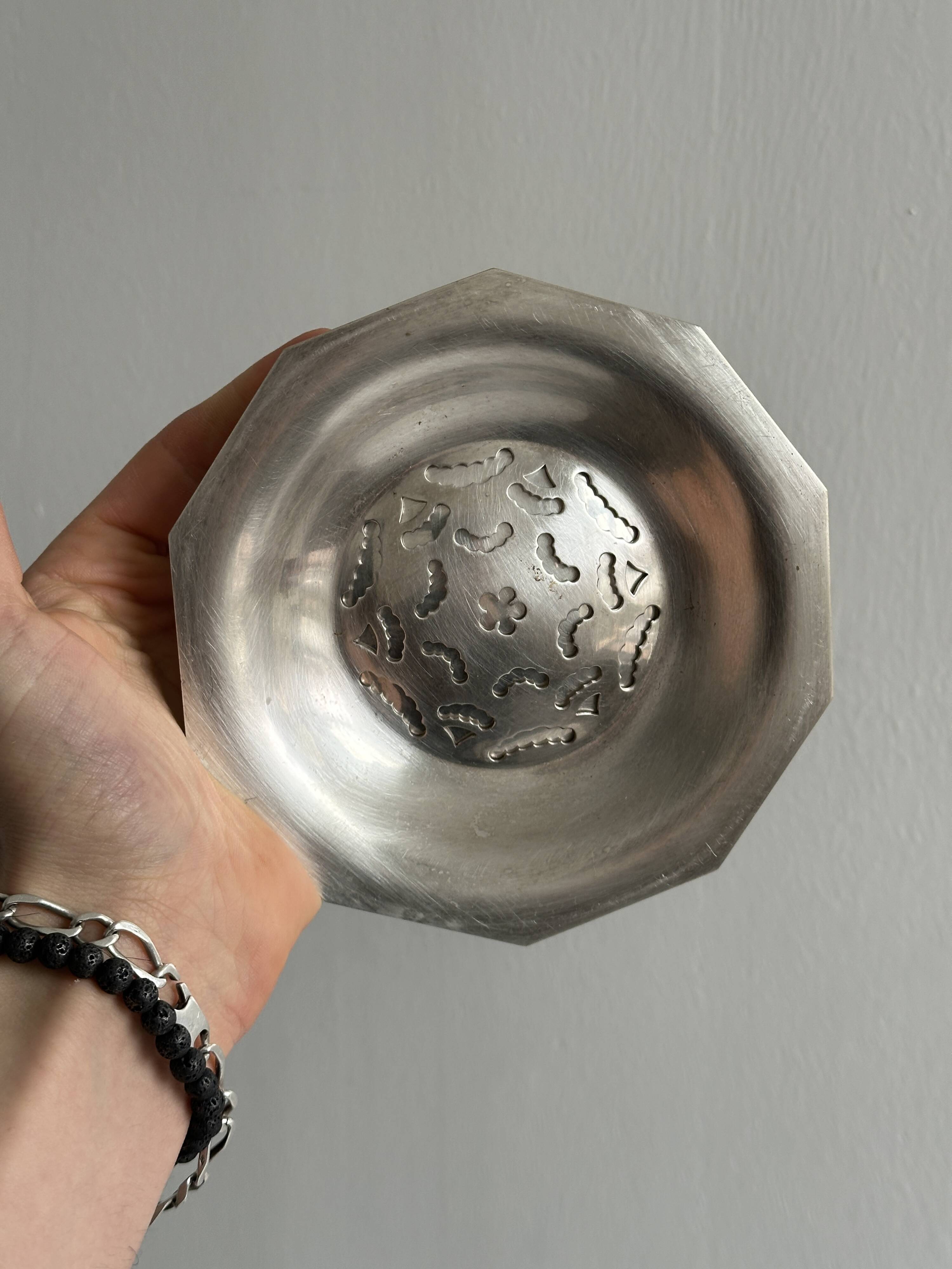 Coquillor silver metal butter dish