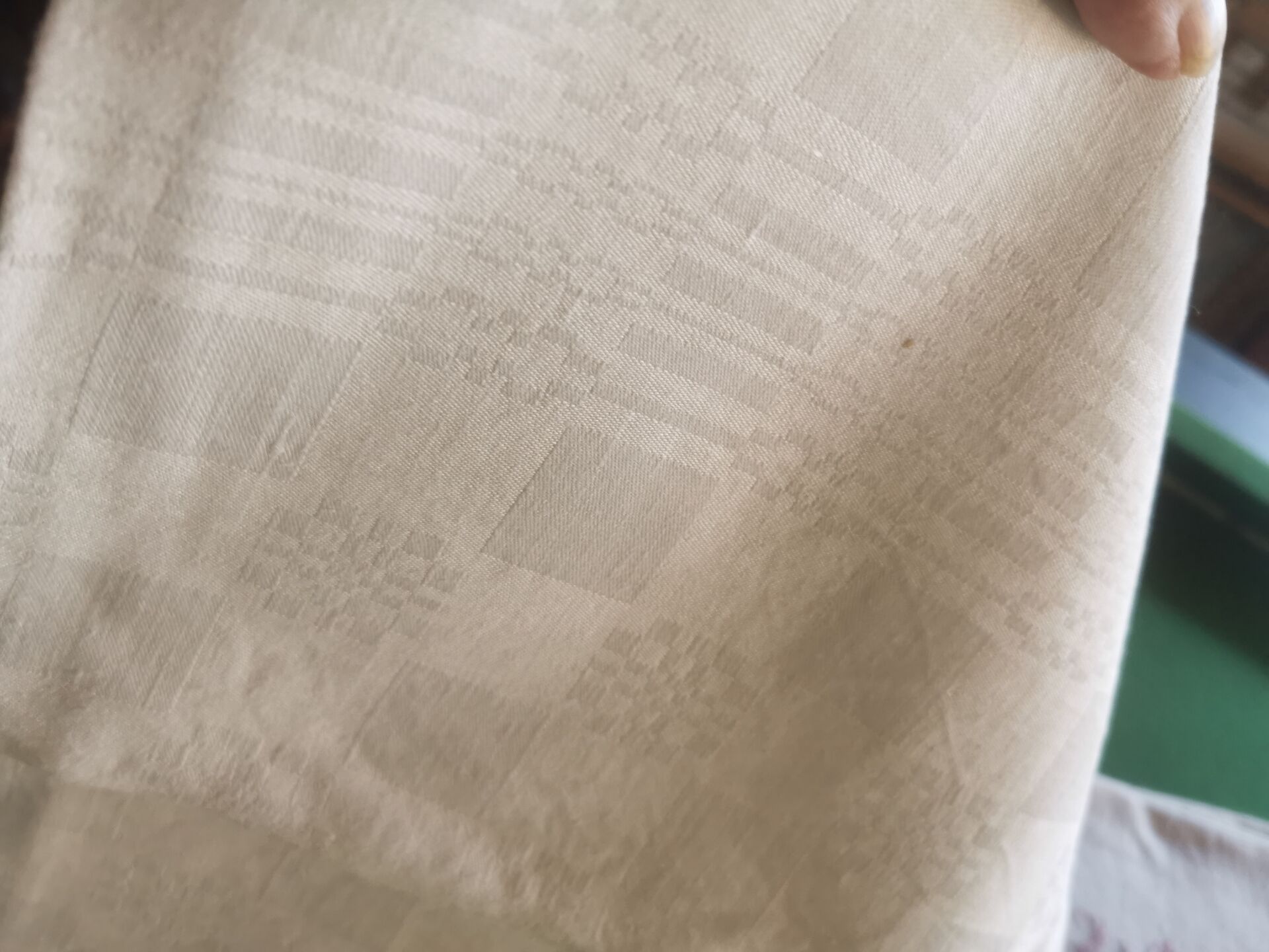 6 old damask linen napkins with a monogram