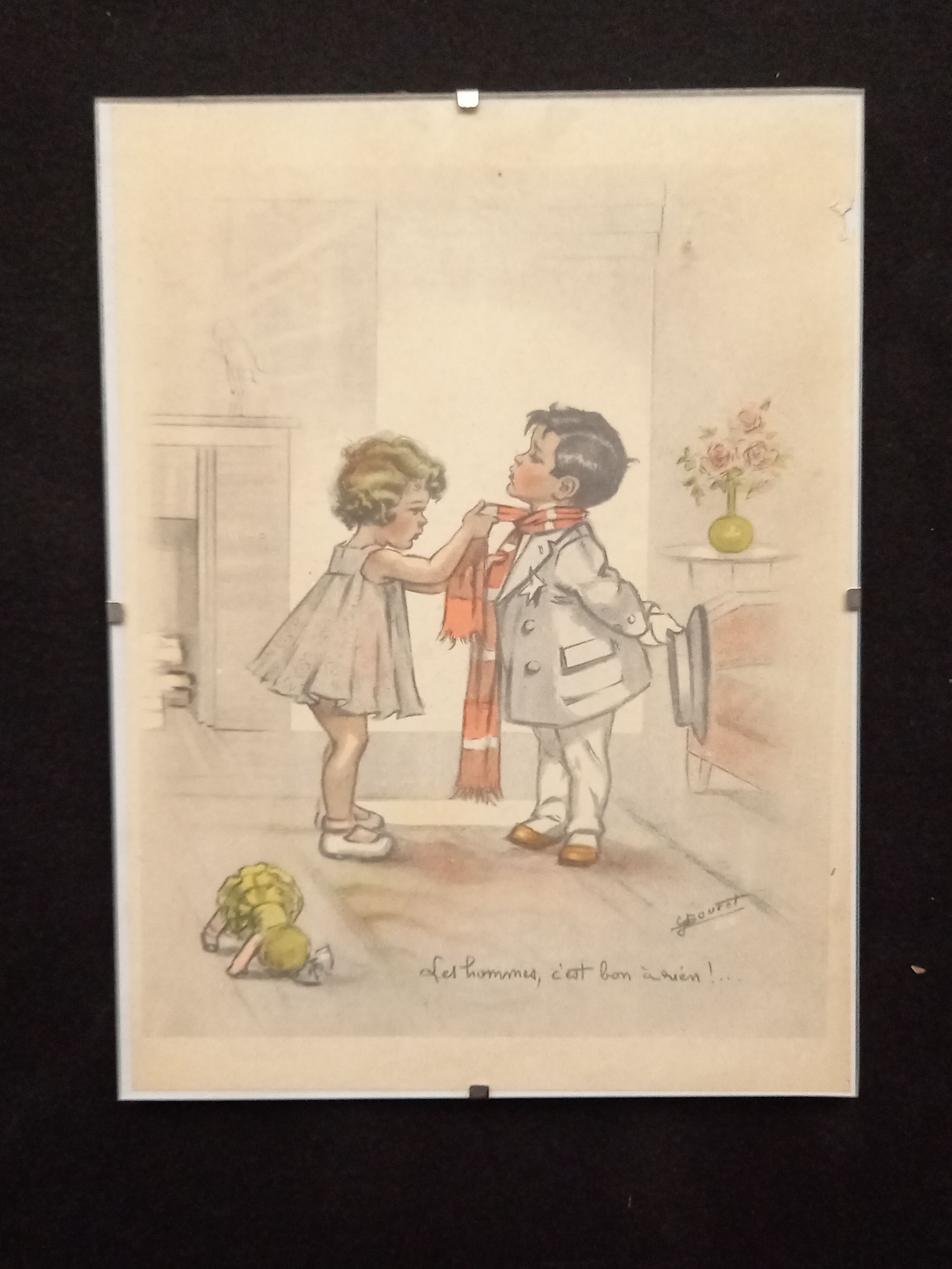 GERMAINE BOURET - Gravure Ancienne Premiere Periode Signature Courte