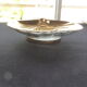 Butter maker forming scallop shell in golden porcelain in Vintage case