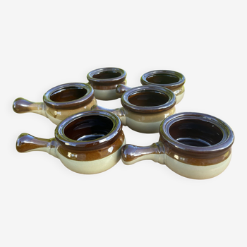 Set of 6 stoneware frying pans