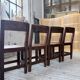 Set of 4 Savoyard pine folk art chairs from the 1950s.