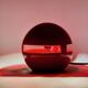 Red Space Age lamp in ceramic, Italy, 1970s.