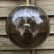 Yellow glass pendant lamp from Biot, 1970s