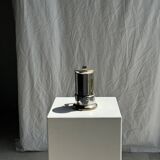 Small silver and gold Italian coffee maker Alpu-F Puppieni in stainless steel