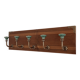 Wall-mounted coat rack 50 cm – 5 ceramic hooks in vintage style green