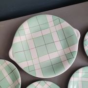 Dessert service - Dish and 4 plates Hossegor pottery from Salins - Ref 916