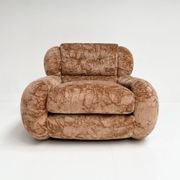 Fauteuil XL italien en velours, années 1970