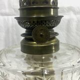 Crystal and bronze oil lamp