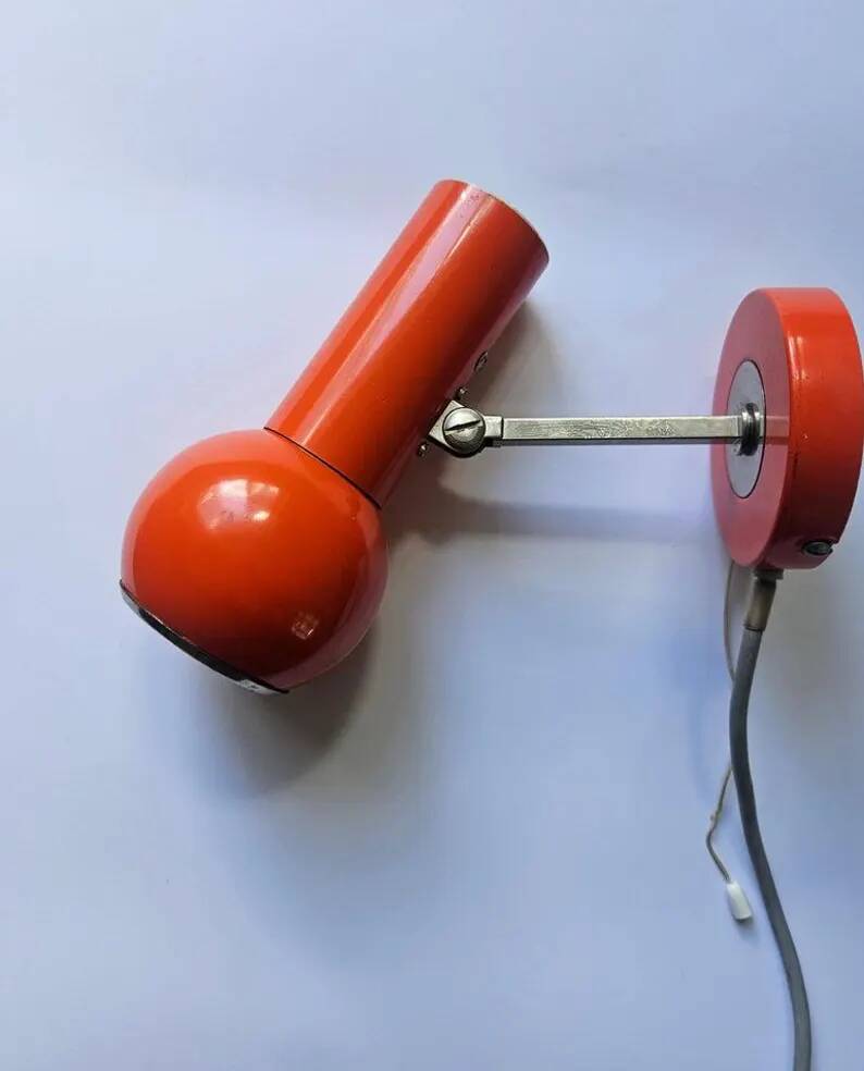 Very Rare Midcentury Wall Lamp, Space Age, Italy, 1970s
