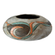 Modernist Raku bowl vase with glaze effect, signed.