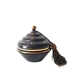 Art Deco Bonbonnière in Black Boom Hyalite Glass from the De Rupel Glassworks