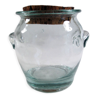 Thick glass jar and cork stopper