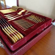 Ménagère Bestecke Solingen 70 pieces gold plated 24 carat for 12 people