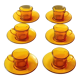 Amber glass coffee cups 70s