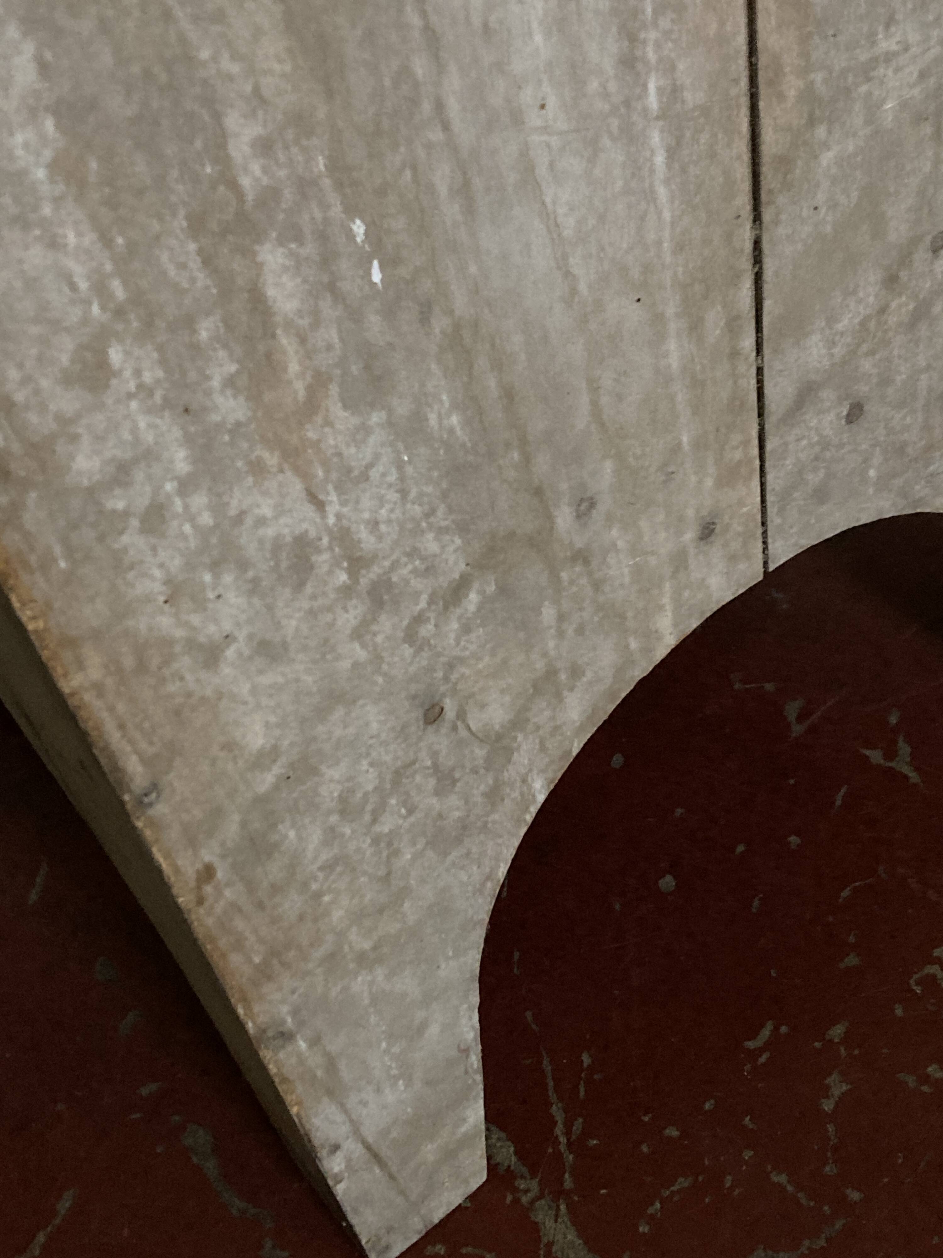 Old neo-classical workshop stool in washed wood h130cm