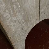 Old neo-classical workshop stool in washed wood h130cm