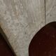 Old neo-classical workshop stool in washed wood h130cm