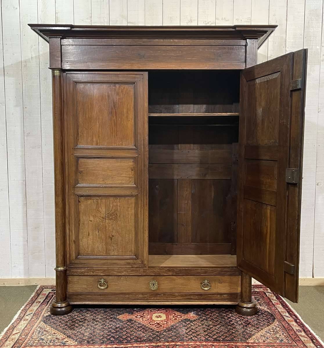 Empire wardrobe from the early 19th century in oak.