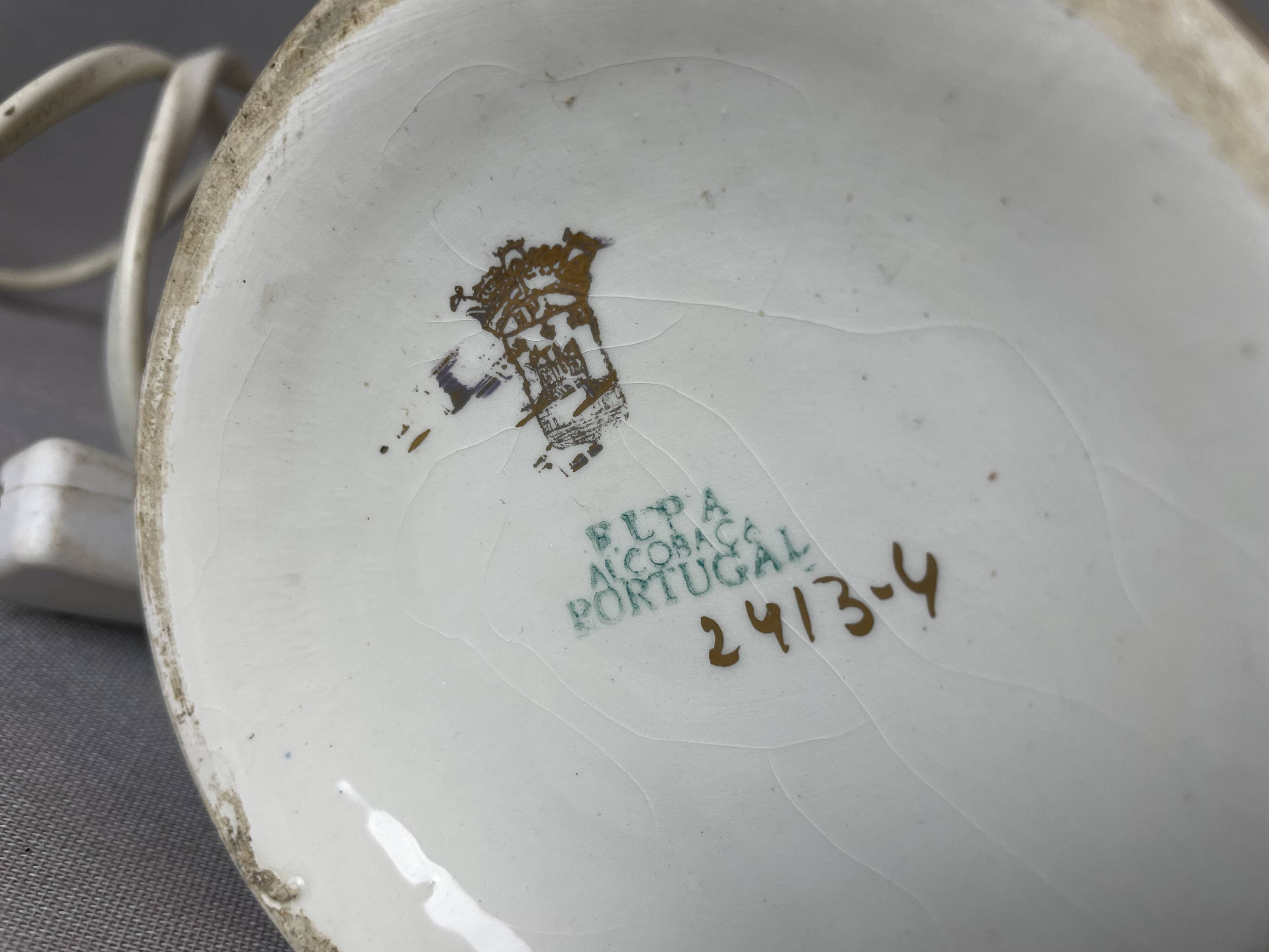 Pair Portuguese porcelain table lamps limited numbered by Alconaca