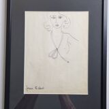 Fashion sketch (accessories), original drawing, signed by Jean Eden, 60s-70s
